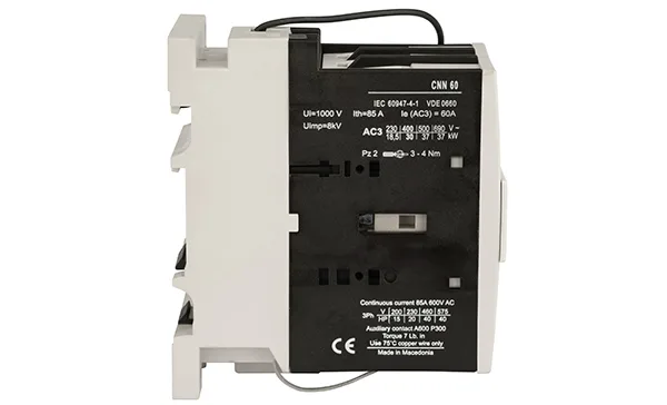 Контактор CNN 60 10, 3P, 60A/(85A по AC-1), 30kW(400VAC), 1NO, Uk=24VDC, Iвтяг=3,8А, Iудерж=0,15А
