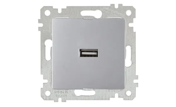 Rita - Розетка 1xUSB Type A, нерж. сталь