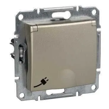Розетка Schneider Electric Sedna, с/з с/ш с крыш., титан