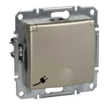 Розетка Schneider Electric Sedna, с/з с/ш с крыш., титан