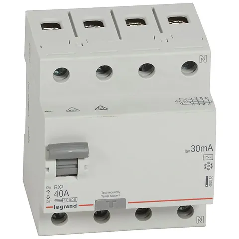 УЗО RX3, электромеханическое, 4P, 40A, 10kA, 30mA, тип AC, 4M