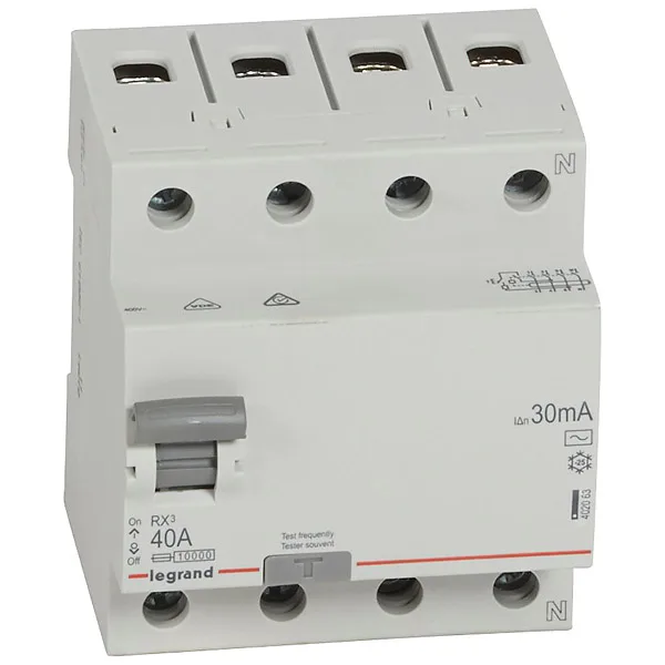 УЗО RX3, электромеханическое, 4P, 40A, 10kA, 30mA, тип AC, 4M
