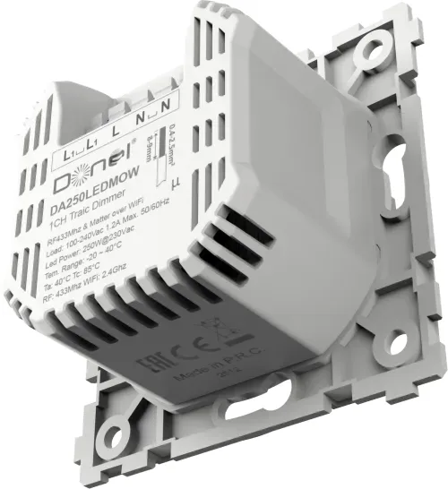 Механизм умного клавишного диммера Triac LED 250Вт. Matter Over Wi-Fi 1.2 A 230 В~, серия DA