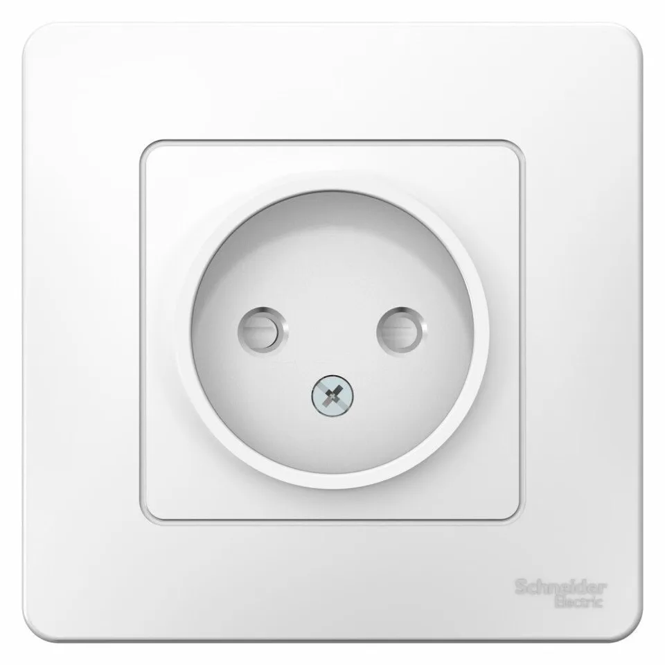 Розетка Systeme Electric Blanca, скрытой установки без заземления со шторками, 16А, 250В, белый