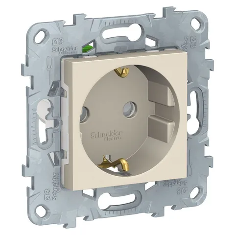 Клемма Schneider Electric Unica, NEW розетка с зазем., со штор., с быстрозаж., 16 А, 250 В бежевый