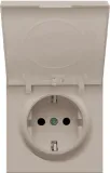 Накладка для розетки Schuko с крышкой, 16A 250 В~, матовый песок, серия R98