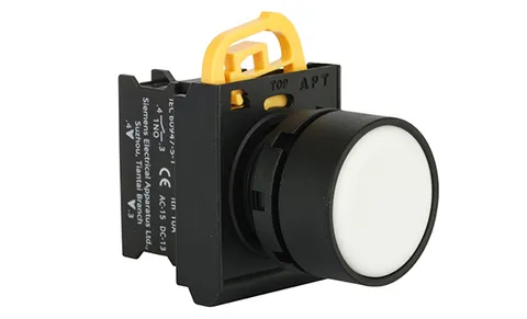 Кнопка плоская PB3E, белая, без фиксации, без подсветки, 1NO, 6A 230VAC/24VDC, 22mm, IP65