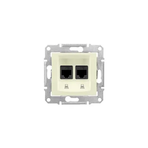 Розетка компьютерная Schneider Electric Sedna, компью роз. двойная кат.6 неэкр UTP, бежевый