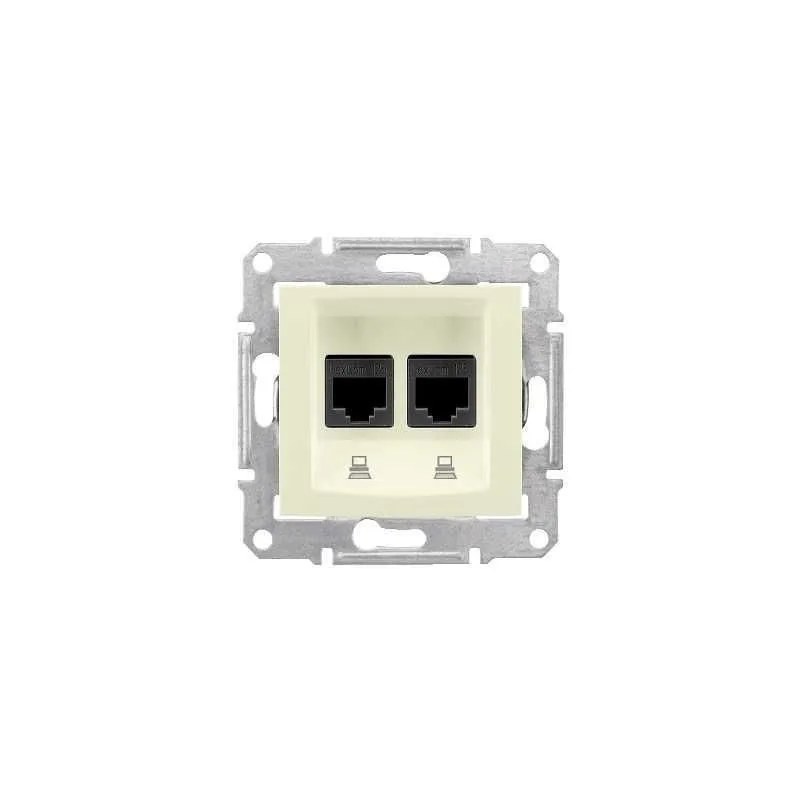 Розетка компьютерная Schneider Electric Sedna, компью роз. двойная кат.6 неэкр UTP, бежевый