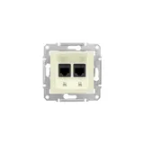Розетка компьютерная Schneider Electric Sedna, компью роз. двойная кат.6 неэкр UTP, бежевый