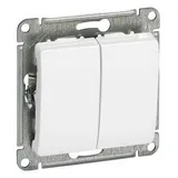 Выключатель Systeme Electric Glossa, 2-клавишный, схема 5, 10АХ, механизм, белый