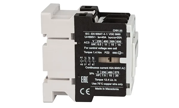 Контактор CNN 25 00 24V 50Hz, 3P, 25A/(40A по AC-1), 11kW(400VAC), 24VAC