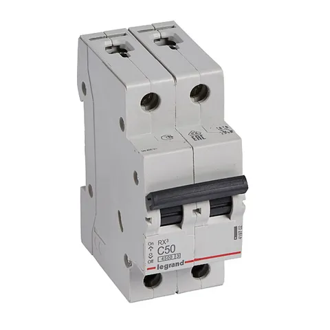 Авт. выключатель RX3, 2P, 50A, хар-ка C, 4,5kA, 2M