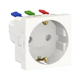 Розетка Schneider Electric Unica, MODULAR с зазем., со штор., с быстроз. клем., 16А 250В, 2мод белый