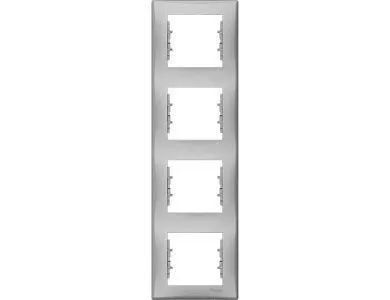 Рамка Schneider Electric Sedna, х4 вертикальная, алюминий