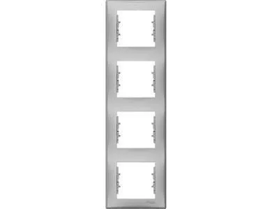 Рамка Schneider Electric Sedna, х4 вертикальная, алюминий