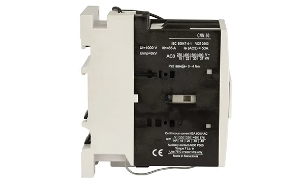 Контактор CNN 50 10, 3P, 50A/(85A по AC-1), 22kW(400VAC), 1NO, Uk=24VDC, Iвтяг=3,8А, Iудерж=0,15А
