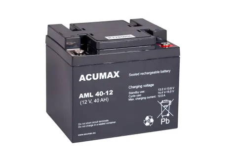 Батарея аккумуляторная Acumax AML40-12, 12V/40Ah, 170x197x165 HxLxW, 13.2kg, 10-12лет