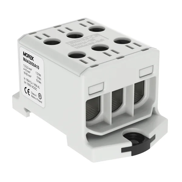 Клемма Morek OTL50-3 серая, 3xAl/Cu 1,5_150mm², 160(CU)/145(AL)A на клемму, 1000V, винтовые зажимы