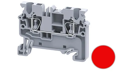 Клемма проходная CX2.5 /5x50mm, пружинная, 2 присоед., 2,5(max 4)mm2, 24A, 1000V, красная