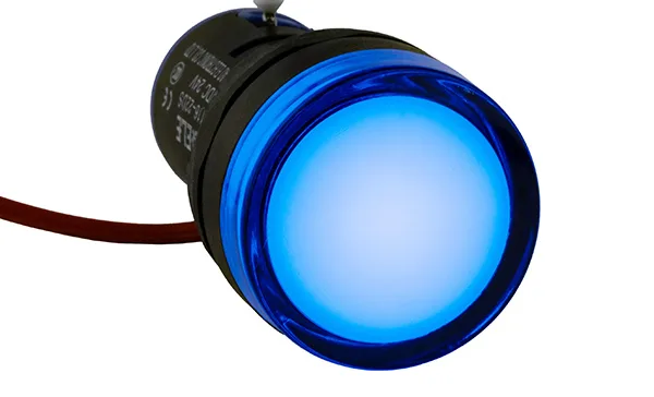 Индикатор светодиодный моноблочный AD116-22DS, синий, LED 220VAC/DC, IP65, 22mm