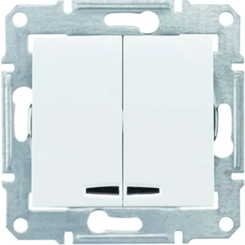 Выключатель Schneider Electric Sedna, выкл. 2кл. cx.5 с синей. подсветкой, белый