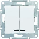 Выключатель Schneider Electric Sedna, выкл. 2кл. cx.5 с синей. подсветкой, белый