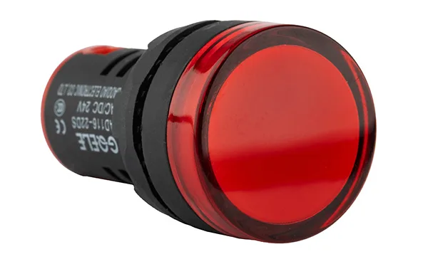 Индикатор светодиодный моноблочный AD116-22DS, красный, LED 12VAC/DC, IP65, 22mm