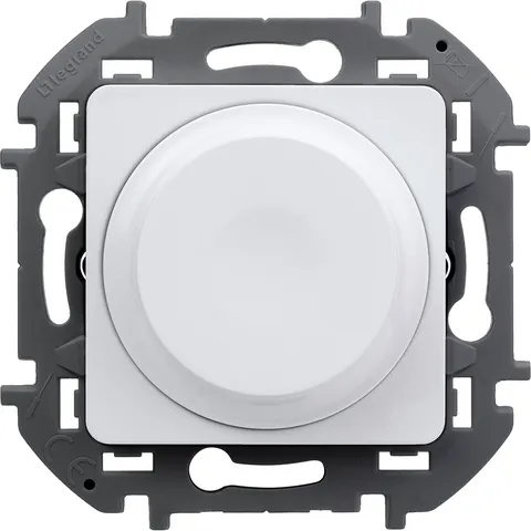 Inspiria - Светорегулятор поворотно-нажимной универсальный, 5–75 Вт для LED-ламп, 5–300 Вт для ламп накаливания (белый)