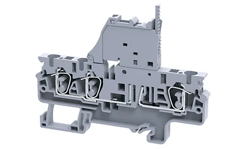 Клемма с держателем предохранителя CXF4/3L6-60V /6x86,2mm, пружинная, 3 присоед., 4(max 6)mm2, 10A, 1000V, LED 6-60V, серая