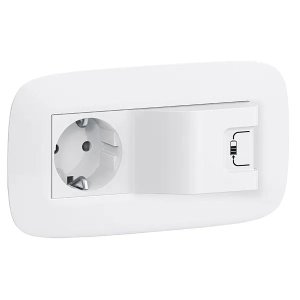 Valena In'Matic - Розетка комбинированная 2Р+Е/USB 1000мА, с лицевой панелью LIFE/ALLURE, белая