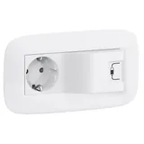 Valena In'Matic - Розетка комбинированная 2Р+Е/USB 1000мА, с лицевой панелью LIFE/ALLURE, белая