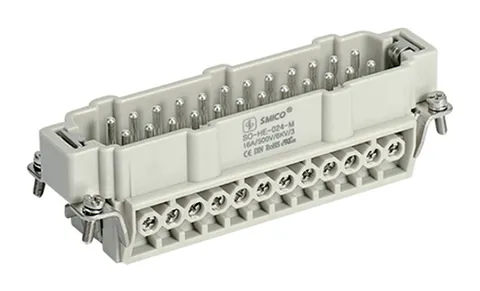 Вставка контактная, размер H24B, тип вилка, 24P+PE (25-48), 16A, 500V, винтовой зажим