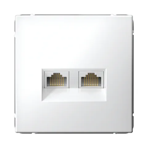 Компьютерная розетка Systeme Electric ArtGallery, двойная RJ45+RJ45, кат.6А, механизм, белый