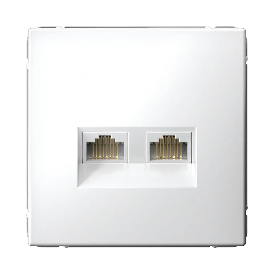 Компьютерная розетка Systeme Electric ArtGallery, двойная RJ45+RJ45, кат.6А, механизм, белый