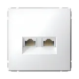 Компьютерная розетка Systeme Electric ArtGallery, двойная RJ45+RJ45, кат.6А, механизм, белый