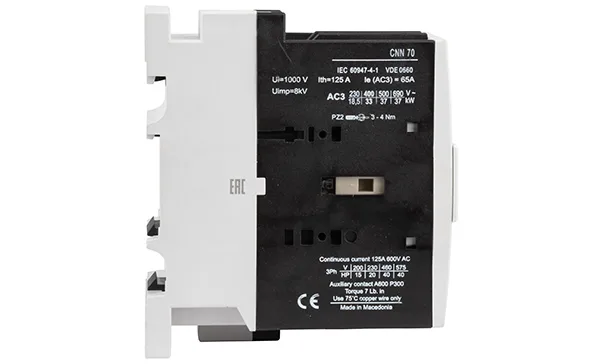 Контактор CNN 70 00 220/230V 50Hz, 3P, 65A/(90A по AC-1), 33kW(400VAC), 220/230VAC
