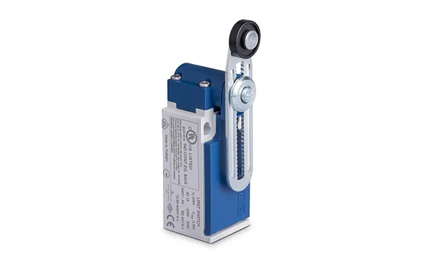 Выключатель концевой L5, 1NO+1NC, 3A 240V AC-15, регулир. качающ. рычаг с роликом 18mm, пластиковый корпус, IP65