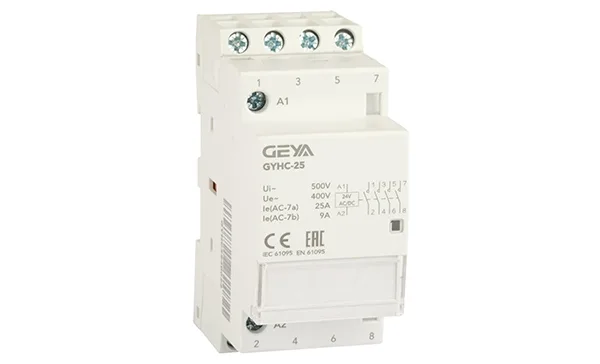 Контактор модульный GYHC-4P, 25A, 4NO, 24VAC/DC, 2M