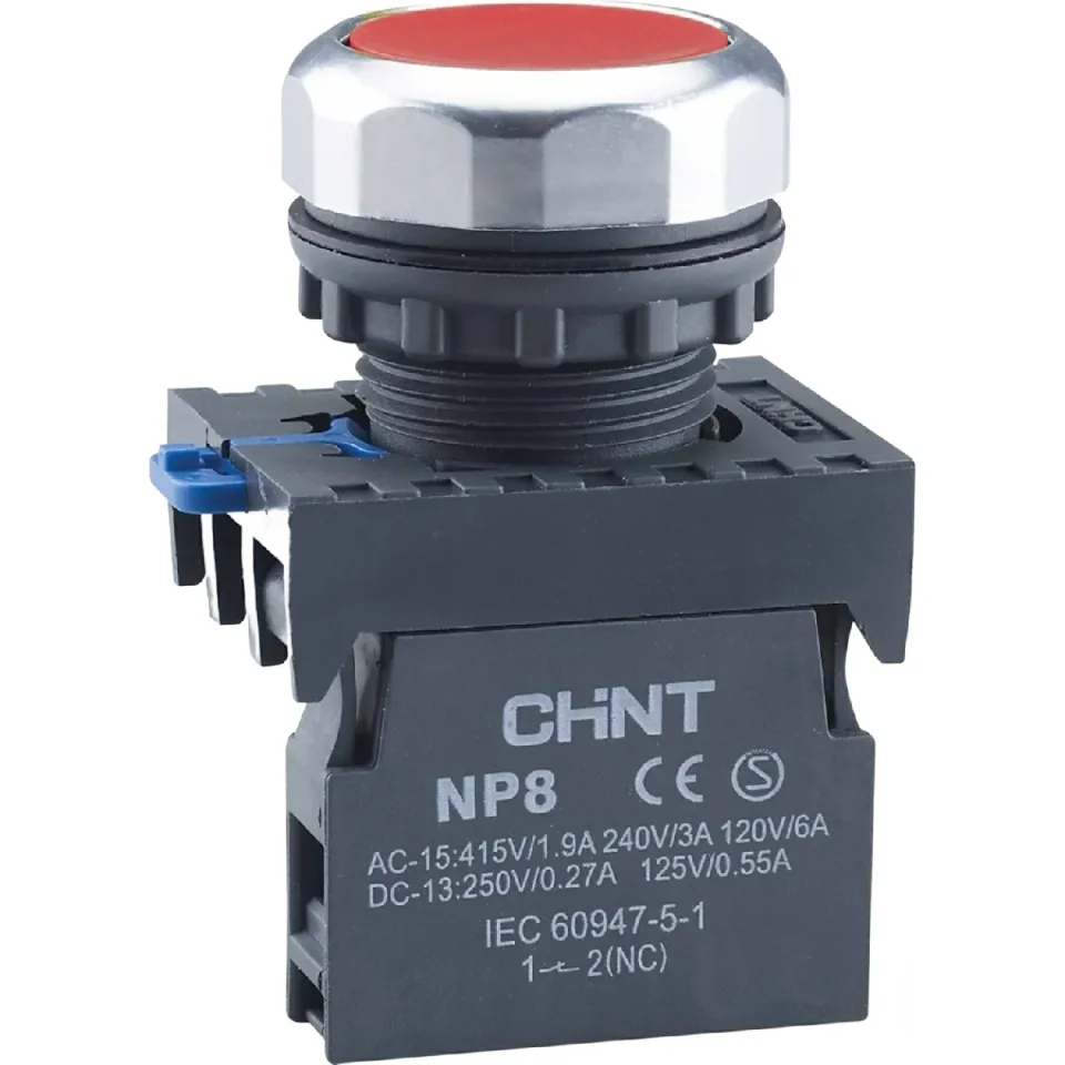 Кнопка управления NP8-10BN без подсветки красная 1НО IP65 (R)