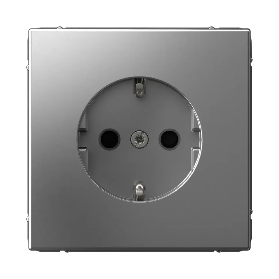 Клемма Systeme Electric ArtGallery, розетка с заземлением со шторками, 16А, механизм, быстрозажимные, сталь
