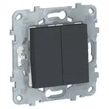 Выключатель Schneider Electric Unica, NEW переключатель 2-клав, перекрестный, 2 x схема 7, 10 AX, 250 В, антрацит
