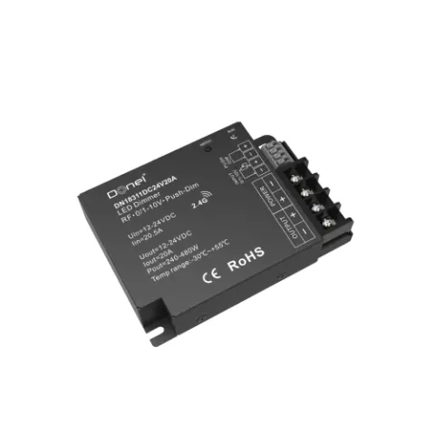 RF контроллер , напряжение питания 12-24V, 1х20А, выходная мощность 1×(240-480)W, Push-Dim, 0/1-10V