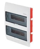 Щит встраиваемый 2x12M, N/PE 3x 2x16+7x10mm2, 2x дымчатых пласт. двери, белый RAL9003, 407x303x99mm, IP40