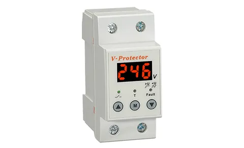 Реле контроля напряжения RD-MVL/63, 1NO+N, 63A, 220VAC, Umin(140_210V)/Umax(220_280V), 0.1_0.5s/5_600s, LED-дисплей, 2M