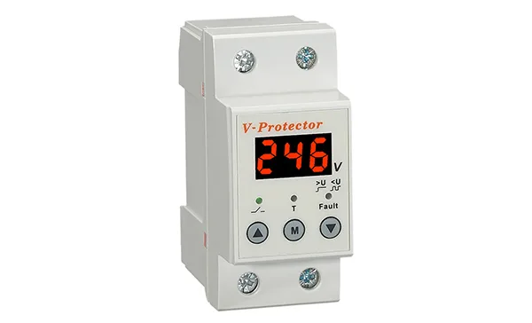 Реле контроля напряжения RD-MVL/40, 1NO+N, 40A, 220VAC, Umin(140_210V)/Umax(220_280V), 0.1_0.5s/5_600s, LED-дисплей, 2M
