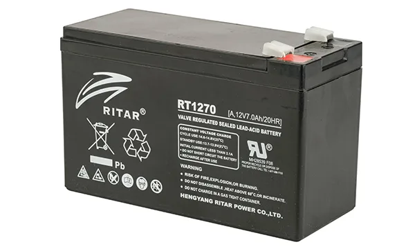 Батарея аккумуляторная Ritar RT1270A, F2, 12V/7Ah, 94(100)x151x65 HxLxW, 1.9kg, 6-8 лет