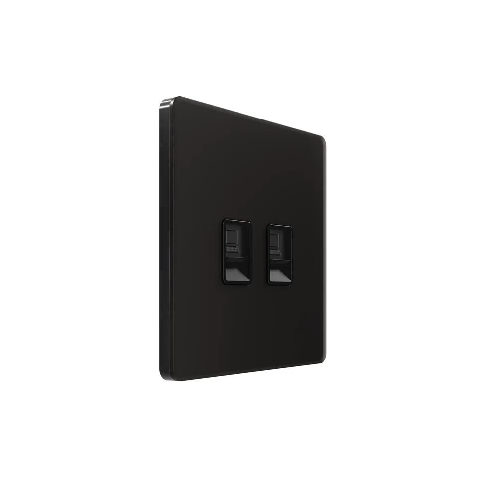 Компьютерная розетка Systeme Electric Infinity, информационная скрытой установки RJ-45 кат.5e 2-я, Полярная ночь