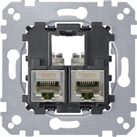 Розетка компьютерная Schneider Electric D-Life, Actassi 2xRJ45 телек роз Cat5e STP