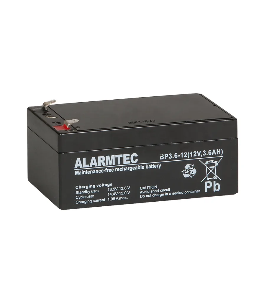 Батарея аккумуляторная Alarmtec BP3.6-12, T1, 12V/3.6Ah, 61(67)x134x67 HxLxW, 1.35kg, 5 лет